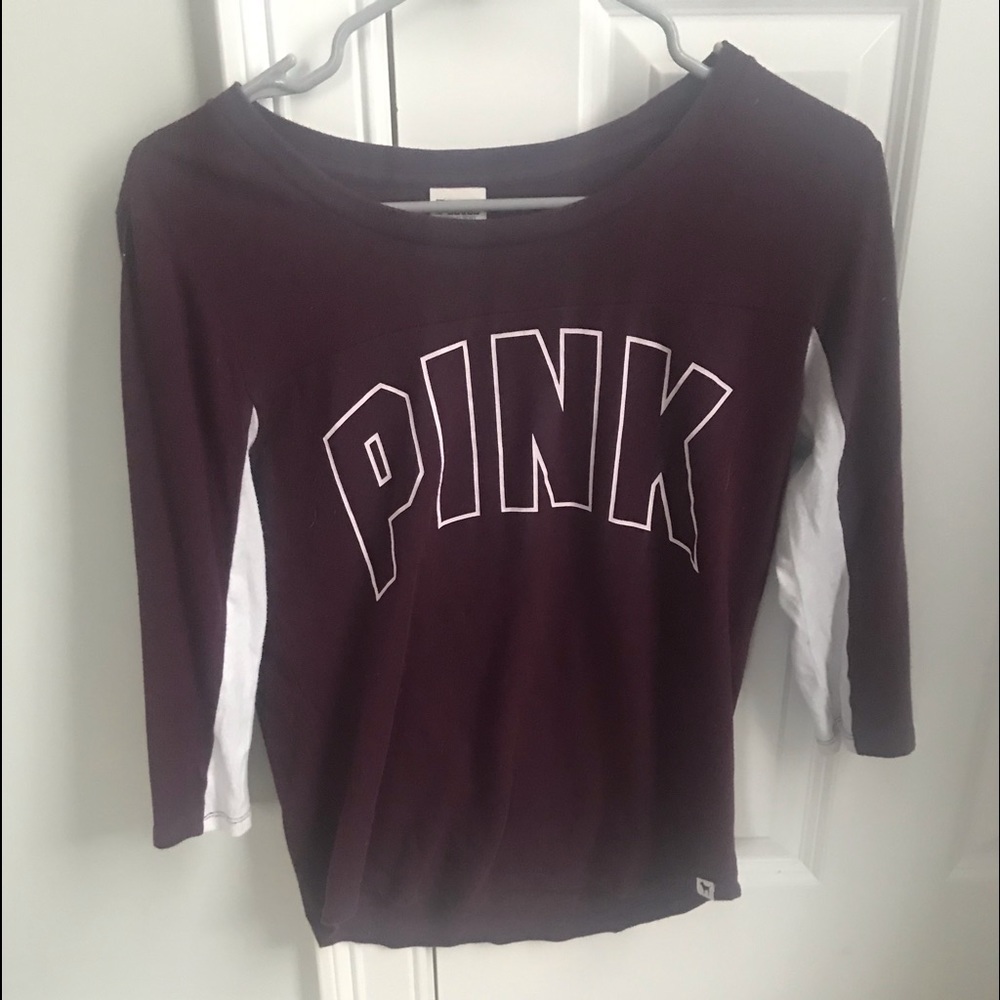 pink quarter sleeve shirt